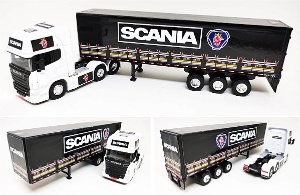 SCANIA V8 R730 + CARRETA PERSONALIZADA - ESCALA 1/64 (25 CM)