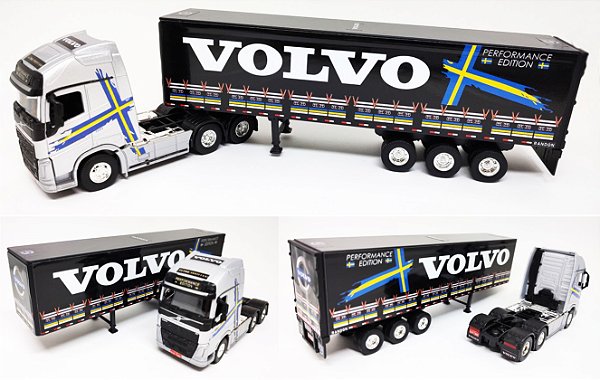 VOLVO FH500 + CARRETA  PERFORMANCE AZUL ESCURO - ESCALA 1/64 (25 CM)