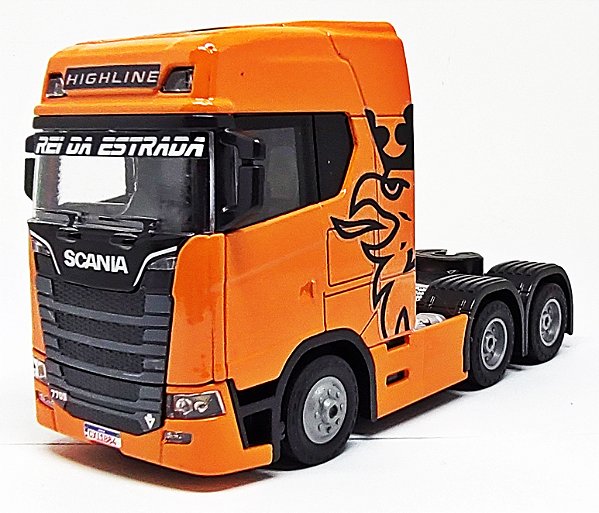 SCANIA 770S LARANJA V8 HIGHILINE - ESCALA 1/50 - 13 CM