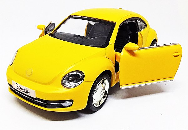 Volkswagen New Beetle 2012 Amarelo  - ESCALA 1/38 - 12 CM