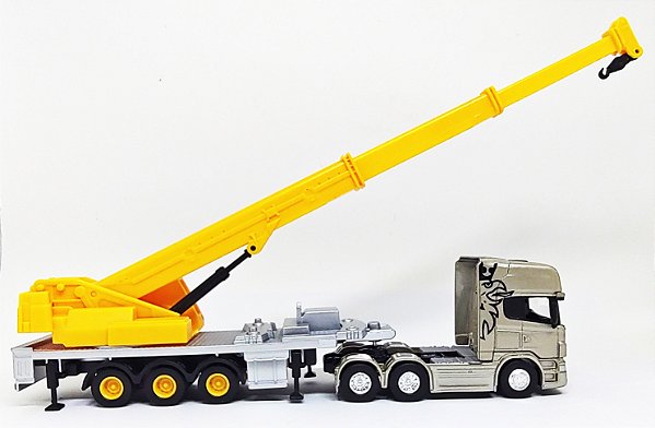 Scania Highline Prata + Carreta Guindaste 1/64