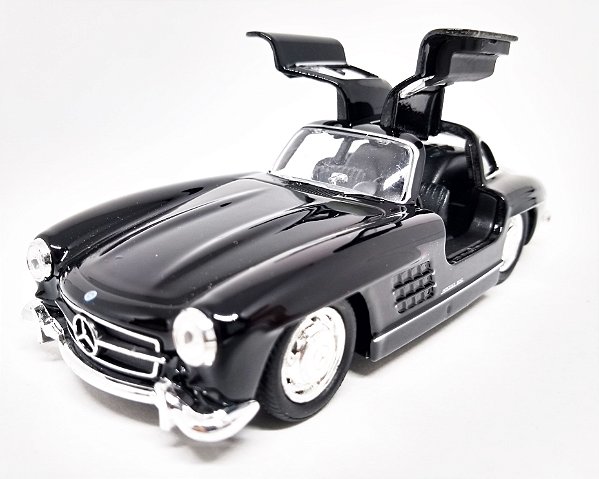 Mercedes Benz 300 SL Preta - Escala 1/38 - 12 CM