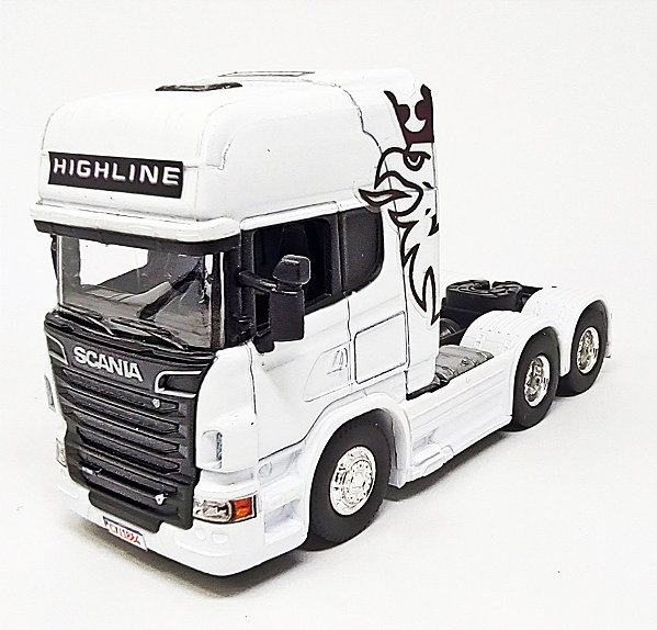 Scania V8 R730 Branca - Escala 1/64