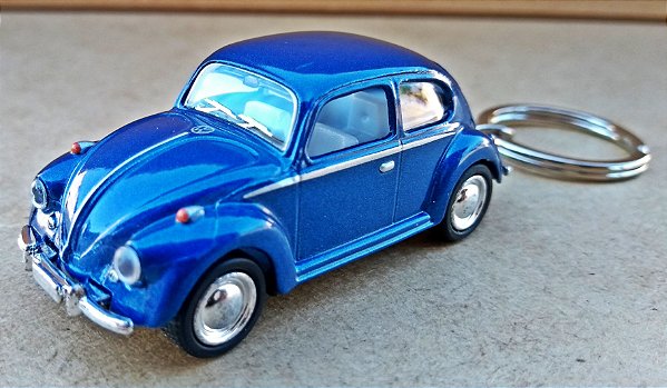 Volkswagen Fusca Azul - Chaveiro - Escala 1/64 - 06 CM