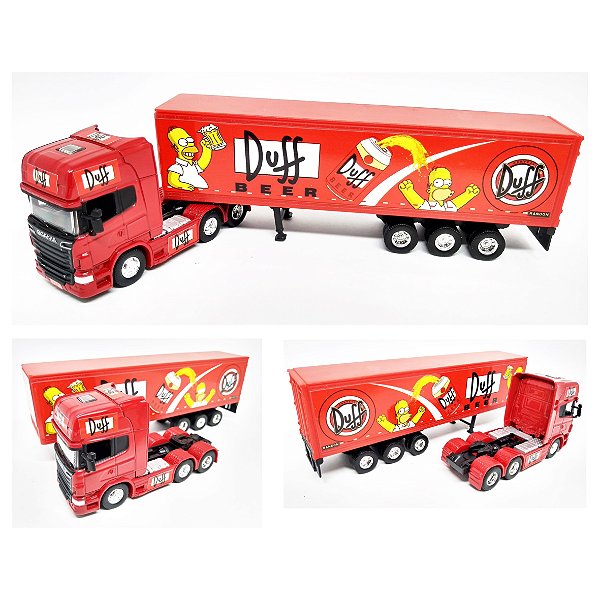 Miniatura Caminhão Scania V8 R730 Carreta Baú Escala 1-64