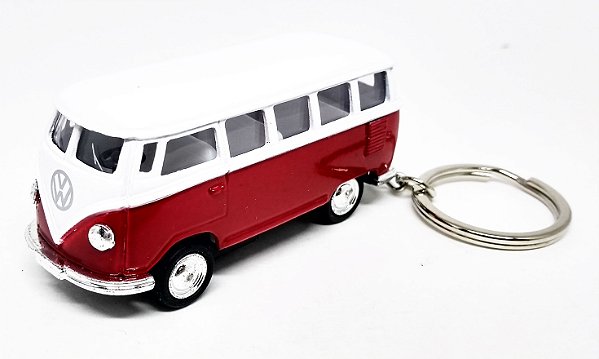 Volkswagen Kombi Vermelho - Chaveiro - Escala 1/64 - 06 CM