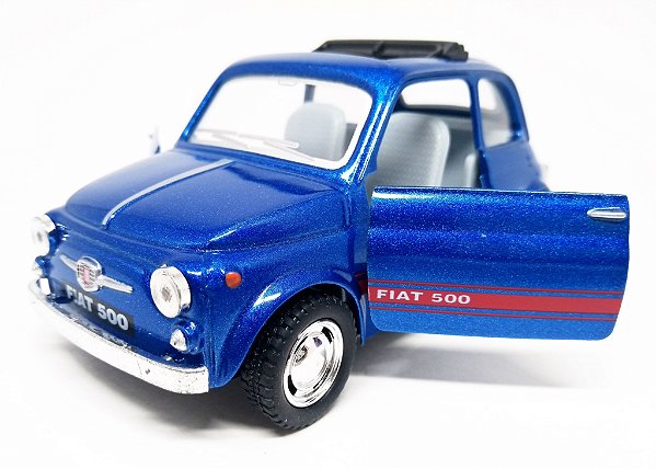 Fiat 500 Azul Escuro - Escala 1/24 - 12 CM