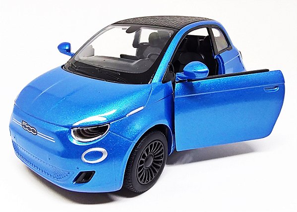 Fiat 500 E 2022 Azul -  Escala 1/28 12 CM