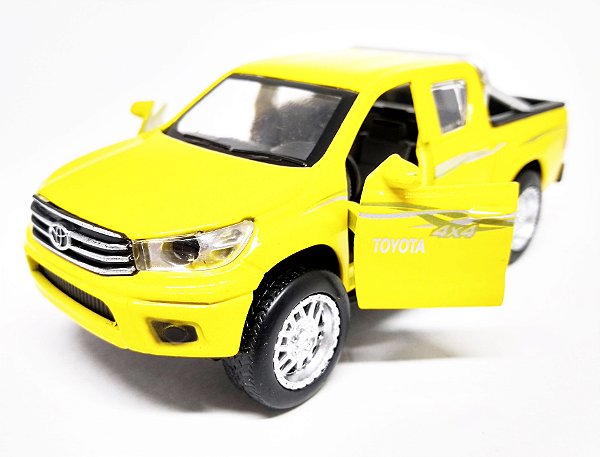 Toyota Hilux 4x4 Amarela - Escala 1/38 13 CM