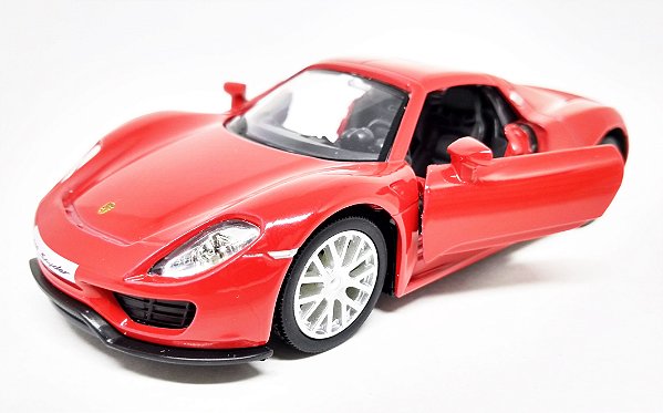 Porsche 918 Spyder Vermelho - Escala 1/36 13 CM