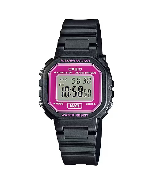 Relógio Casio Mini iluminator Digital Preto/Rosa 16g