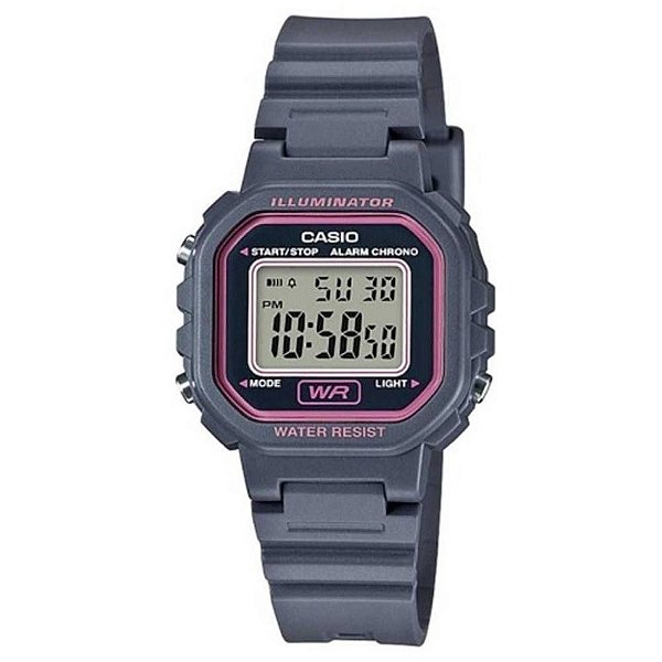 Relógio Casio Mini iluminator Digital Cinza/Rosa 16g
