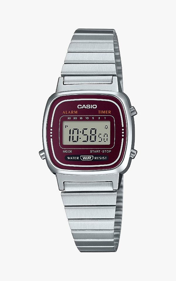 Relogio casio Vintage Metal LA670 - Bordô