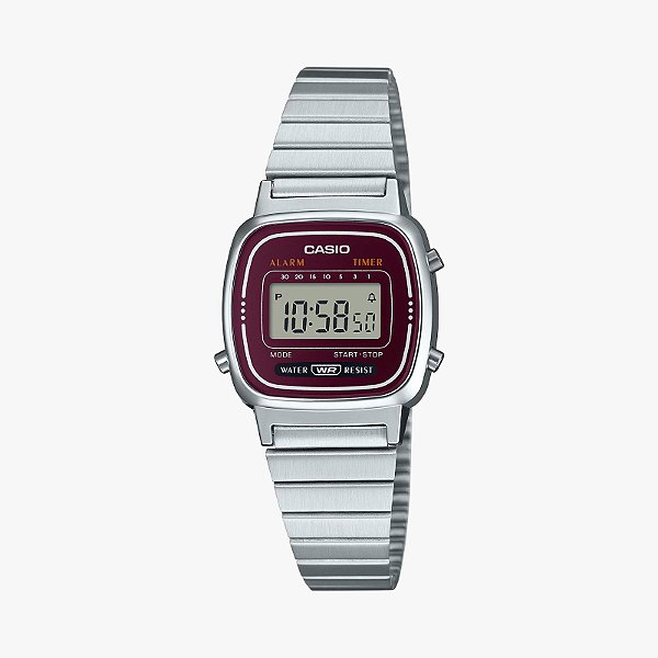 Relogio casio Vintage Metal LA670 - Bordô