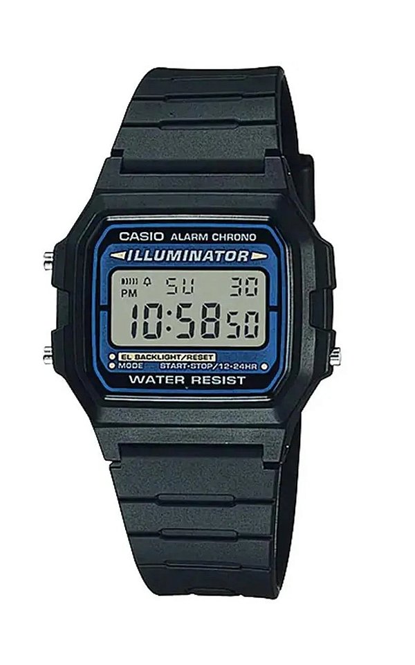 Relógio Casio Digital F105W - Preto/Azul