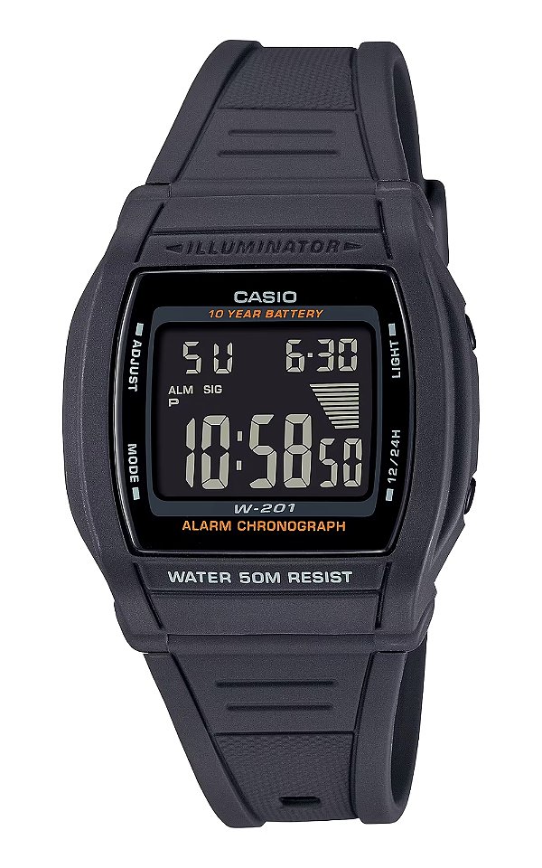 Relógio Casio Digital w-201 cinza