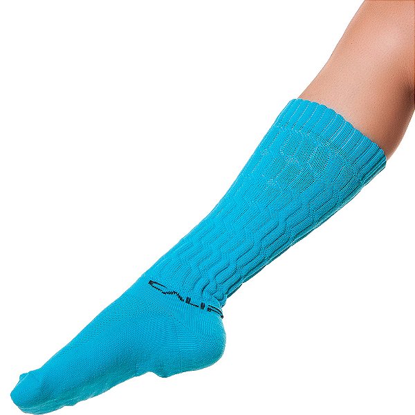 Meia Cano Longo  Aerobica Azul Turquesa