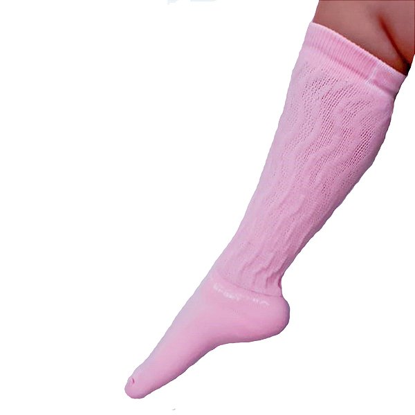 Meia Cano Longo  Aeróbica Rosa Bebe