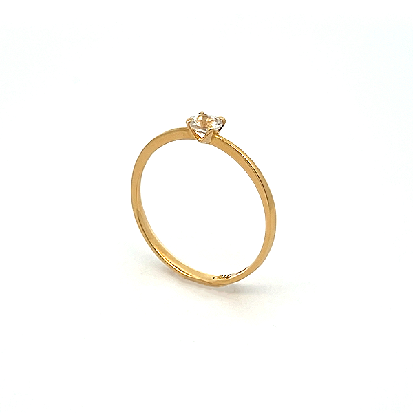 Anel Aparador de Aliança com Topázio Azul e Ouro Amarelo 18K (A13665)