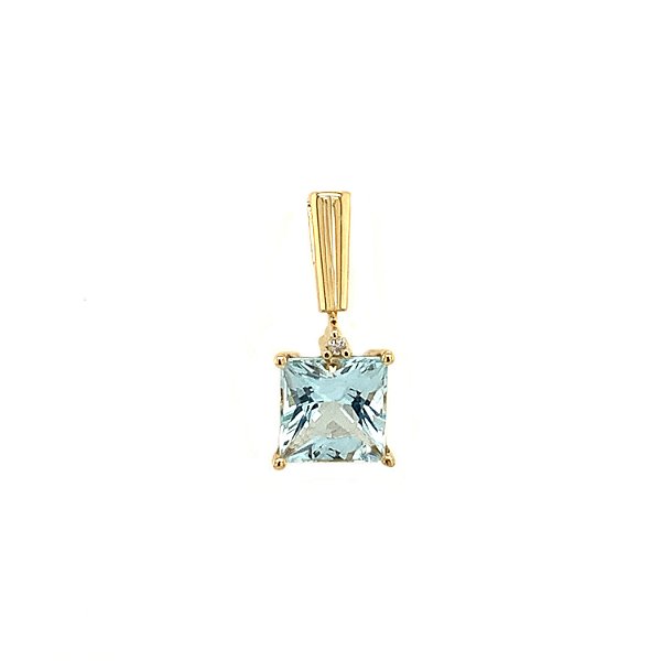 Pingente de Água Marinha e Ouro Amarelo 18K (P12880)
