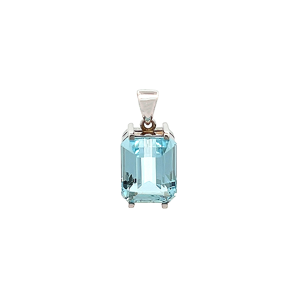 Pingente de Água Marinha e Ouro Branco 18K (P11346)