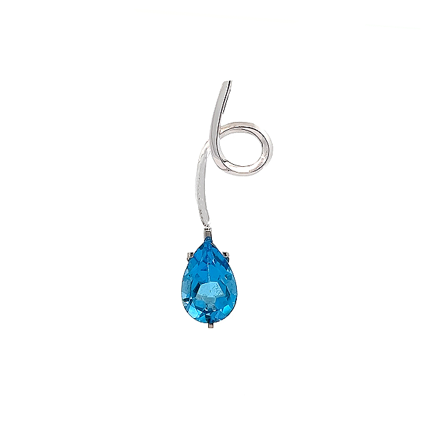 Pingente de Topázio Azul e Ouro Branco 18K (P13862)