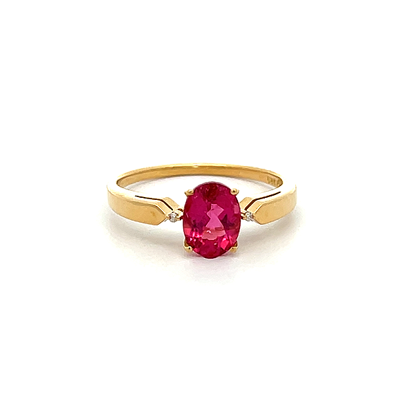 Anel de Rubelita e Ouro Amarelo 18k  (A13572)