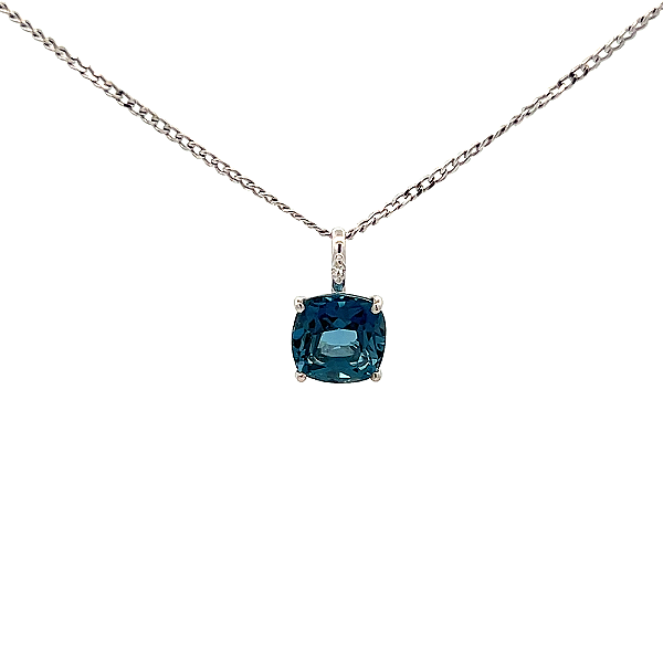 Charm Berloque Pingente de Topázio Azul e Ouro Branco 18k (PLTBT25W)