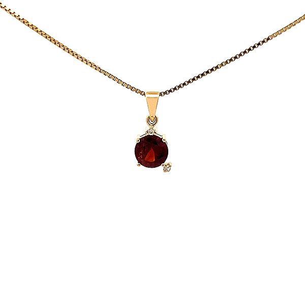 Pingente de Granada e Ouro Amarelo 18K (PLTGR07Y)