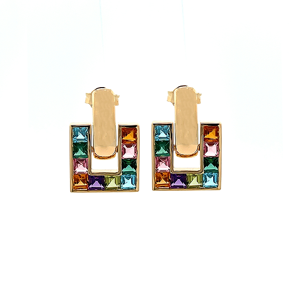 Brinco de Mix e Ouro Amarelo 18K  (B14078)