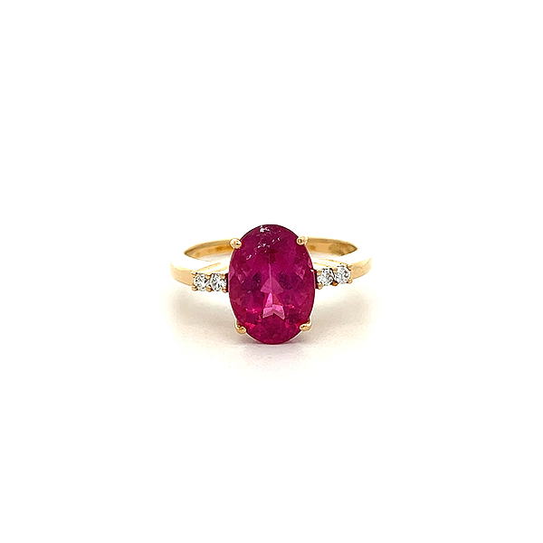Anel de Rubelita em ouro amarelo 18K (A14340)