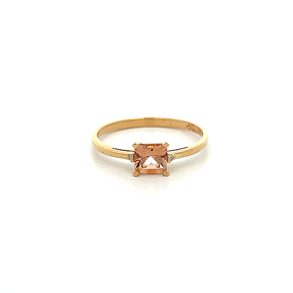 Anel de Topazio Imperial em ouro amarelo 18K (A14412)