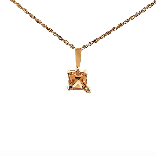 Pingente de Topazio Imperial e ouro amarelo 18K (P14413)