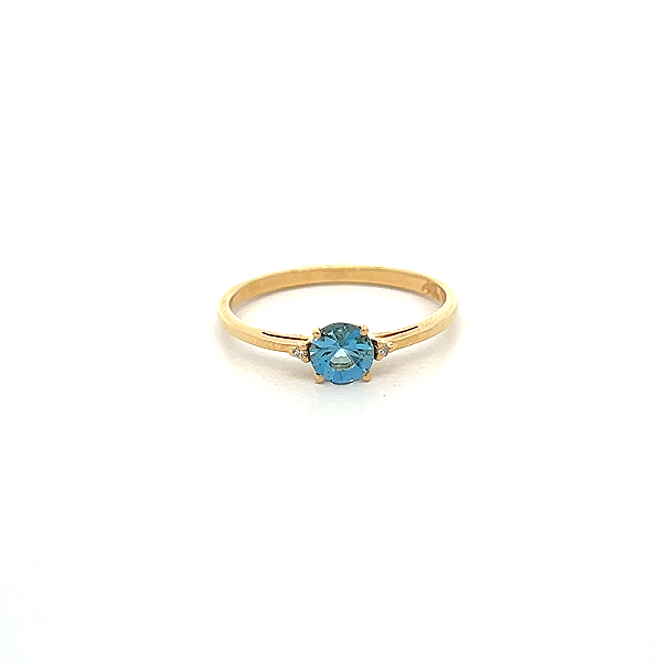 Anel de Água Marinha e Ouro Amarelo 18K (A14335)