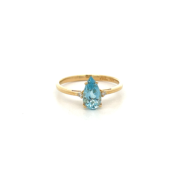 Anel de Água Marinha e Ouro Amarelo 18K (A14465)