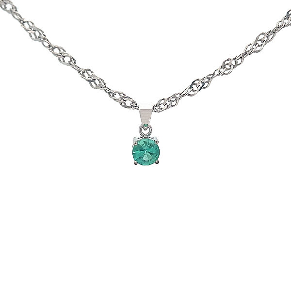 Pingente de Esmeralda e Ouro Branco 18k (P14840)