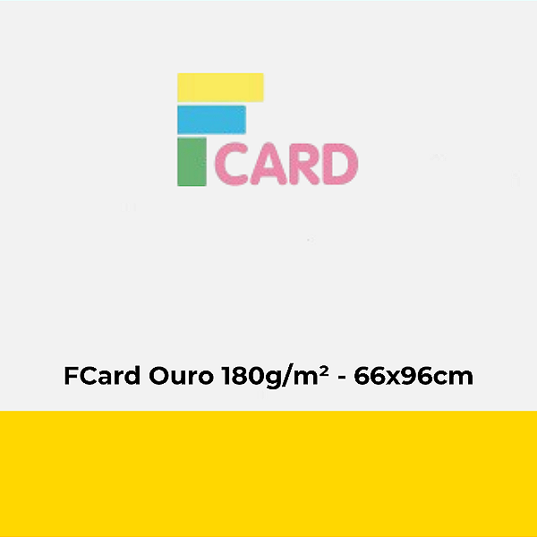 Cartolina FCard Ouro 180g/m² 66x96cm - Resma com 100 folhas