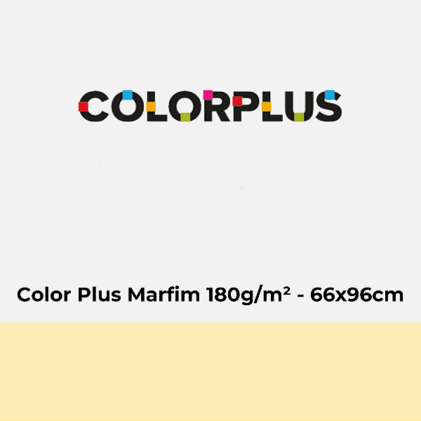 Papel Color Plus Marfim 180g/m² 66x96cm - Pacote com 25 folhas
