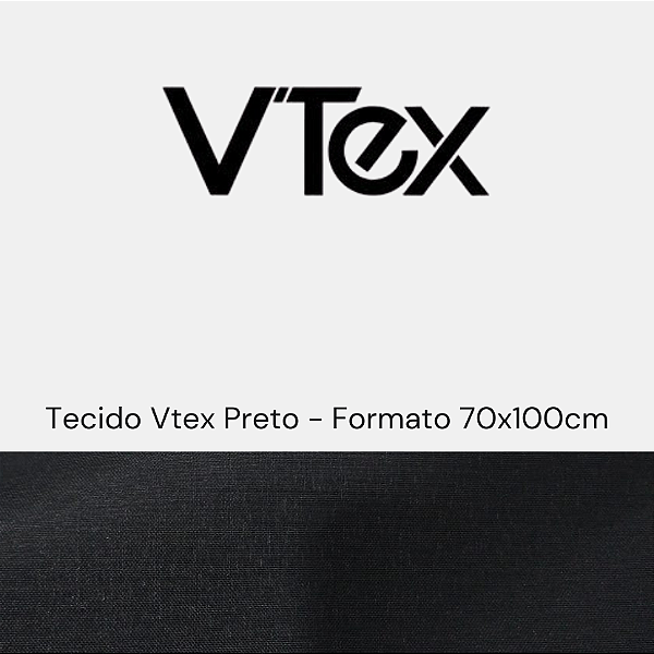 Tecido Vtex Preto Formato 70x100cm - Pacote com 10 folhas