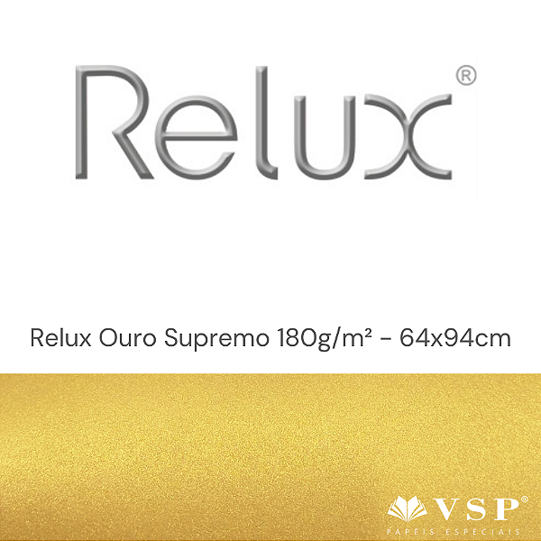 Papel Relux Ouro Supremo 180g/m² Tamanho 64x94cm - Pacote com 10 folhas