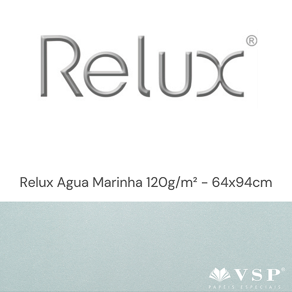 Papel Relux Agua Marinha 120g/m² Tamanho 64x94cm - Pacote com 25 folhas