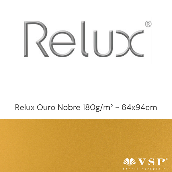 Papel Relux Ouro Nobre 180g/m² Tamanho 64x94cm - Pacote com 10 folhas