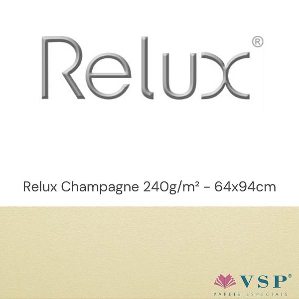 Papel Relux Champagne 240g/m² Tamanho 64x94cm - Pacote com 10 folhas