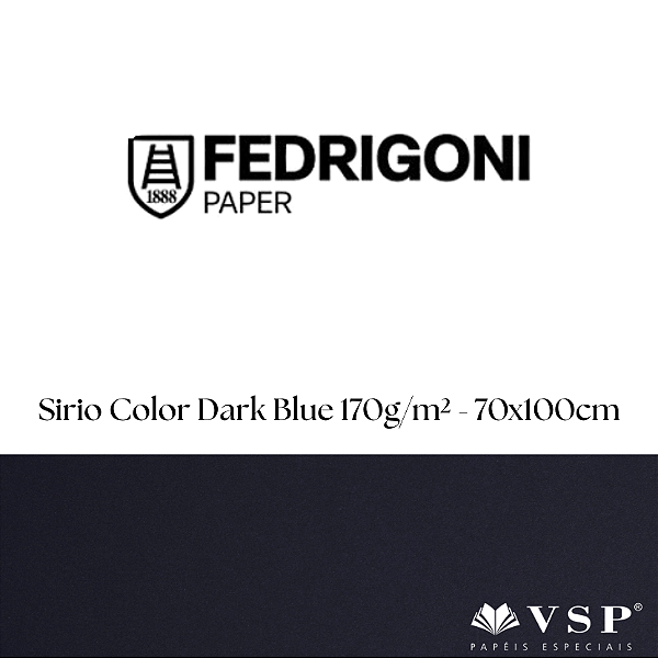 Papel Sirio Color Dark Blue 170g/m² Tamanho 70x100cm - Pacote com 50 folhas