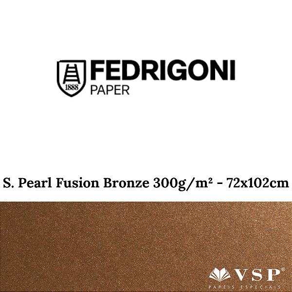 Papel Sirio Pearl Fusion Bronze 300g/m² Tamanho 72x102cm - Pacote com 25 folhas