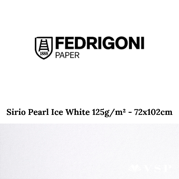 Papel Sirio Pearl Ice White 125g/m² Tamanho 72x102cm - Pacote com 50 folhas