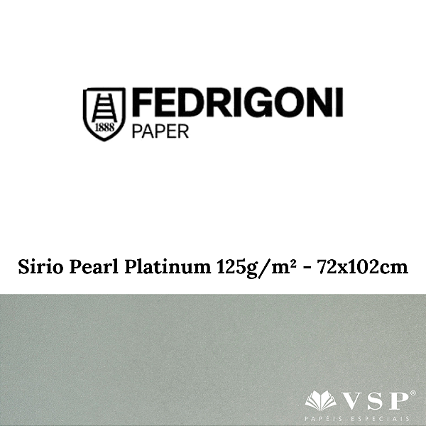 Papel Sirio Pearl Platinum 125g/m² Tamanho 72x102cm - Pacote com 50 folhas