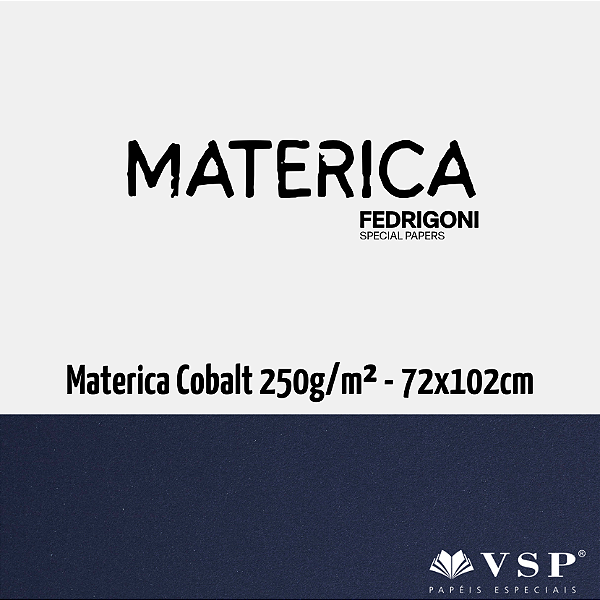 Papel Materica Cobalt 250g/m² Tamanho 72x102cm - Pacote com 25 folhas