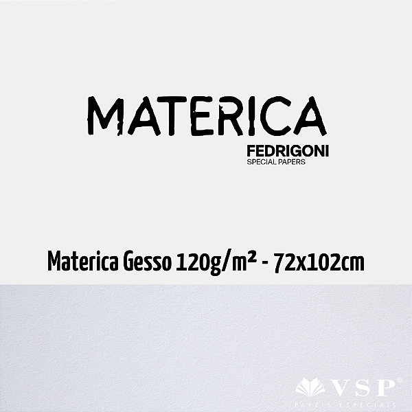 Papel Materica Gesso 120g/m² Tamanho 72x102cm - Pacote com 50 folhas