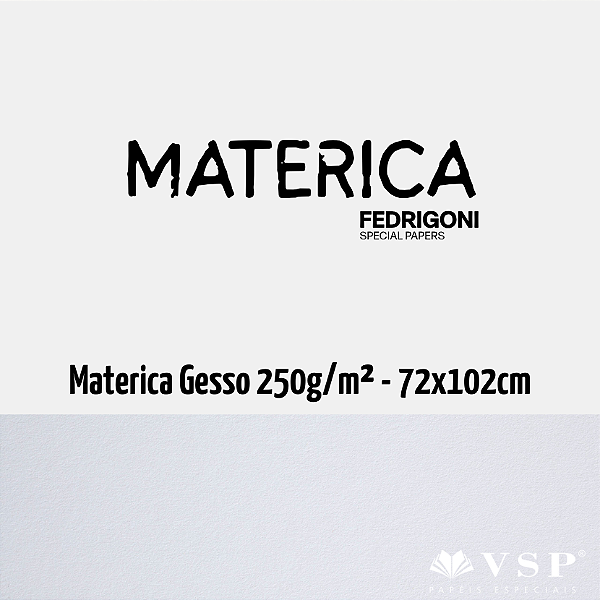 Papel Materica Gesso 250g/m² Tamanho 72x102cm - Pacote com 25 folhas